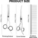 GOTFUN Pack of 4 Dog Grooming Scissors Curved Scissors with Safety Round Tips Professional Thin Scissors Stainless Steel Pet Grooming Scissors Set with Thin Scissors for Dogs Cats Pets