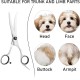 GOTFUN Pack of 4 Dog Grooming Scissors Curved Scissors with Safety Round Tips Professional Thin Scissors Stainless Steel Pet Grooming Scissors Set with Thin Scissors for Dogs Cats Pets