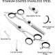 GOTFUN Pack of 4 Dog Grooming Scissors Curved Scissors with Safety Round Tips Professional Thin Scissors Stainless Steel Pet Grooming Scissors Set with Thin Scissors for Dogs Cats Pets