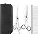 GOTFUN Pack of 4 Dog Grooming Scissors Curved Scissors with Safety Round Tips Professional Thin Scissors Stainless Steel Pet Grooming Scissors Set with Thin Scissors for Dogs Cats Pets