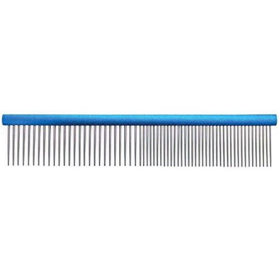 GROOM PROFESSIONAL Spectrum Aluminium Comb 50/50, 19 cm, Light Blue GROOM PROFESSIONAL Spectrum Aluminium Comb 50/50, 19 cm, Light Blue