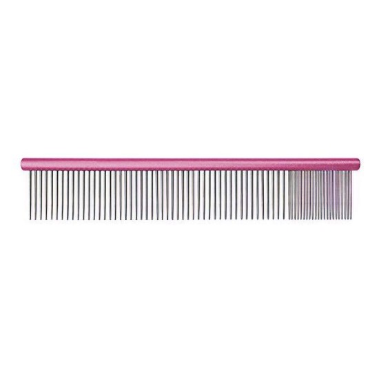 GROOM PROFESSIONAL Spectrum Comb 80/20 - Dog Comb - Long 36 mm Teeth - Perfect for Breeds with Long and Thick Fur - Designed to Flow Through the Fur - Dark Pink, 25 cm GROOM PROFESSIONAL Spectrum Comb 80/20 - Dog Comb - Long 36 mm Teeth - Perfect for Breeds with Long and Thick Fur - Designed to Flow Through the Fur - Dark Pink, 25 cm