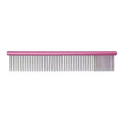 GROOM PROFESSIONAL Spectrum Comb 80/20 - Dog Comb - Long 36 mm Teeth - Perfect for Breeds with Long and Thick Fur - Designed to Flow Through the Fur - Dark Pink, 25 cm