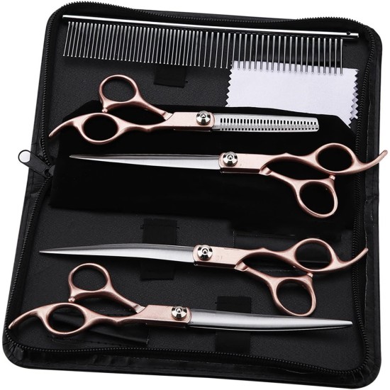 Geib Left Hand Hair Thinning Scissors for Dogs, Pack of 22, Professional Scissors Set for Pet Care, Hairdresser, for Pet Hairdressers and All with Dogs and Cats, Japanese Geib Left Hand Hair Thinning Scissors for Dogs, Pack of 22, Professional Scissors Set for Pet Care, Hairdresser, for Pet Hairdressers and All with Dogs and Cats, Japanese