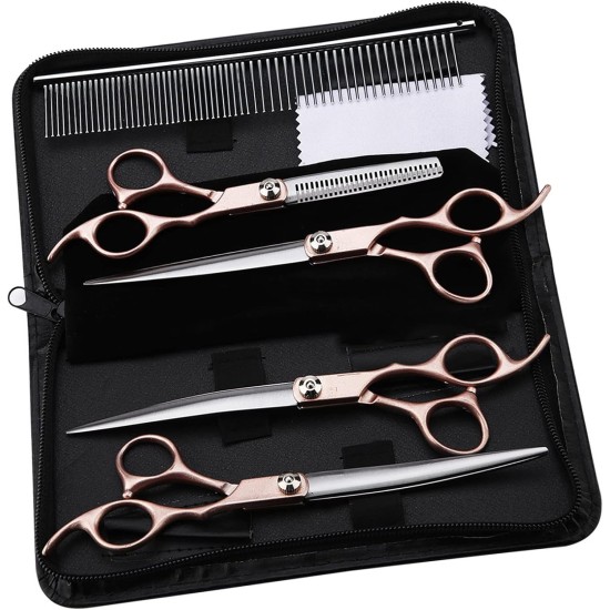 Geib Left Hand Hair Thinning Scissors for Dogs, Pack of 22, Professional Scissors Set for Pet Care, Hairdresser, for Pet Hairdressers and All with Dogs and Cats, Japanese Geib Left Hand Hair Thinning Scissors for Dogs, Pack of 22, Professional Scissors Set for Pet Care, Hairdresser, for Pet Hairdressers and All with Dogs and Cats, Japanese