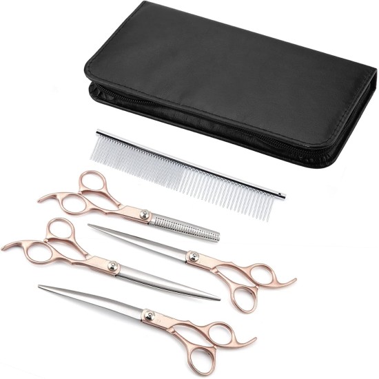 Geib Left Hand Hair Thinning Scissors for Dogs, Pack of 22, Professional Scissors Set for Pet Care, Hairdresser, for Pet Hairdressers and All with Dogs and Cats, Japanese Geib Left Hand Hair Thinning Scissors for Dogs, Pack of 22, Professional Scissors Set for Pet Care, Hairdresser, for Pet Hairdressers and All with Dogs and Cats, Japanese