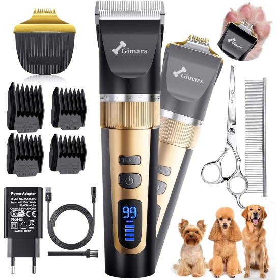 Gimars 2-in-1 Dog Clipper with Dog Trimmer, 7000 rpm Quiet Dog Clippers Set, USB Rechargeable Wireless Pet Hair Trimmer, Clipper Cat Dog Razor for Thick Fur Gimars 2-in-1 Dog Clipper with Dog Trimmer, 7000 rpm Quiet Dog Clippers Set, USB Rechargeable Wireless Pet Hair Trimmer, Clipper Cat Dog Razor for Thick Fur