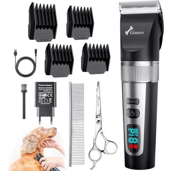 Gimars 2-in-1 Dog Clipper with Dog Trimmer, 7000 rpm Quiet Dog Clippers Set, USB Rechargeable Wireless Pet Hair Trimmer, Clipper Cat Dog Razor for Thick Fur Gimars 2-in-1 Dog Clipper with Dog Trimmer, 7000 rpm Quiet Dog Clippers Set, USB Rechargeable Wireless Pet Hair Trimmer, Clipper Cat Dog Razor for Thick Fur