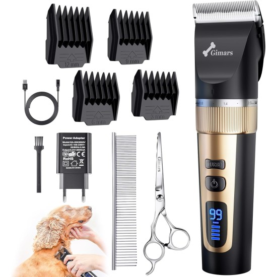 Gimars 2-in-1 Dog Clipper with Dog Trimmer, 7000 rpm Quiet Dog Clippers Set, USB Rechargeable Wireless Pet Hair Trimmer, Clipper Cat Dog Razor for Thick Fur Gimars 2-in-1 Dog Clipper with Dog Trimmer, 7000 rpm Quiet Dog Clippers Set, USB Rechargeable Wireless Pet Hair Trimmer, Clipper Cat Dog Razor for Thick Fur