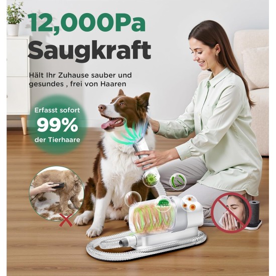 Gimars 2.3 L Dog Clipper with Vacuum Cleaner, 12000 K Pa Suction Power Dog Vacuum Cleaner Quiet Clipper Cat Dog Hair Trimmer with 5 Care Tools, Pet Hair Remover with Dog Brush Gimars 2.3 L Dog Clipper with Vacuum Cleaner, 12000 K Pa Suction Power Dog Vacuum Cleaner Quiet Clipper Cat Dog Hair Trimmer with 5 Care Tools, Pet Hair Remover with Dog Brush