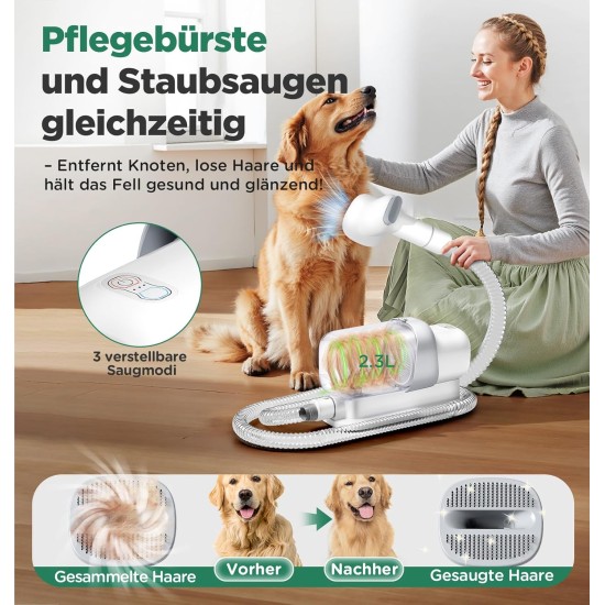 Gimars 2.3 L Dog Clipper with Vacuum Cleaner, 12000 K Pa Suction Power Dog Vacuum Cleaner Quiet Clipper Cat Dog Hair Trimmer with 5 Care Tools, Pet Hair Remover with Dog Brush Gimars 2.3 L Dog Clipper with Vacuum Cleaner, 12000 K Pa Suction Power Dog Vacuum Cleaner Quiet Clipper Cat Dog Hair Trimmer with 5 Care Tools, Pet Hair Remover with Dog Brush