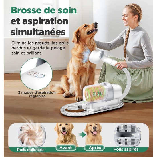 Gimars 2.3 L Dog Clipper with Vacuum Cleaner, 12000 K Pa Suction Power Dog Vacuum Cleaner Quiet Clipper Cat Dog Hair Trimmer with 5 Care Tools, Pet Hair Remover with Dog Brush Gimars 2.3 L Dog Clipper with Vacuum Cleaner, 12000 K Pa Suction Power Dog Vacuum Cleaner Quiet Clipper Cat Dog Hair Trimmer with 5 Care Tools, Pet Hair Remover with Dog Brush