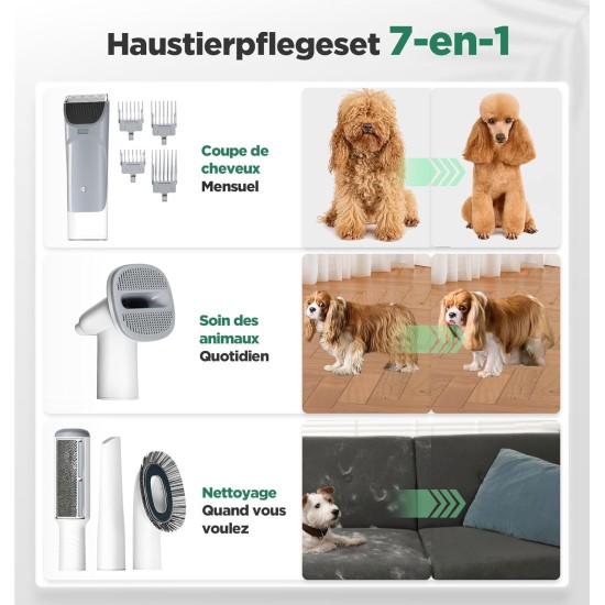 Gimars 2.3 L Dog Clipper with Vacuum Cleaner, 12000 K Pa Suction Power Dog Vacuum Cleaner Quiet Clipper Cat Dog Hair Trimmer with 5 Care Tools, Pet Hair Remover with Dog Brush Gimars 2.3 L Dog Clipper with Vacuum Cleaner, 12000 K Pa Suction Power Dog Vacuum Cleaner Quiet Clipper Cat Dog Hair Trimmer with 5 Care Tools, Pet Hair Remover with Dog Brush