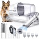 Gimars 2.3 L Dog Clipper with Vacuum Cleaner, 12000 K Pa Suction Power Dog Vacuum Cleaner Quiet Clipper Cat Dog Hair Trimmer with 5 Care Tools, Pet Hair Remover with Dog Brush