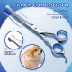 Gimars 4CR Dog Scissors Set Professional 6-in-1 Dog Scissors Grooming Scissors with Bullet Tip, Wear-Proof Titanium-Coated Fur Scissors for Dogs for Cats and Other Animals