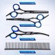 Gimars 4CR Dog Scissors Set Professional 6-in-1 Dog Scissors Grooming Scissors with Bullet Tip, Wear-Proof Titanium-Coated Fur Scissors for Dogs for Cats and Other Animals