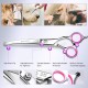 Gimars 4CR Dog Scissors Set Professional 6-in-1 Dog Scissors Grooming Scissors with Bullet Tip, Wear-Proof Titanium-Coated Fur Scissors for Dogs for Cats and Other Animals