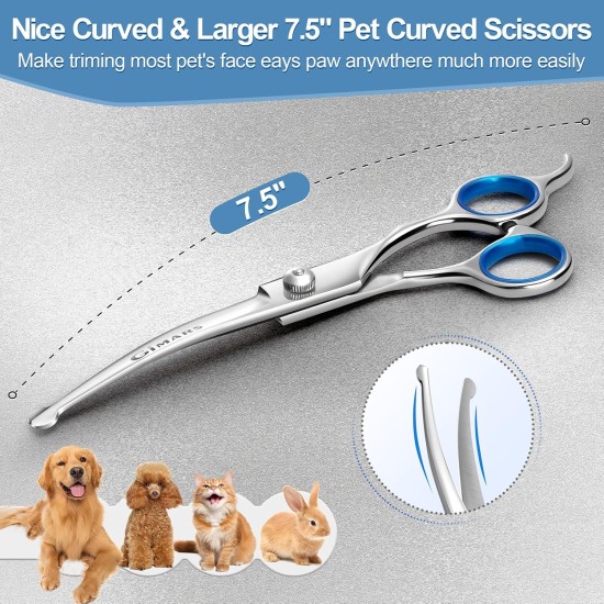 Gimars 4CR Dog Scissors Set Professional 6-in-1 Dog Scissors Grooming Scissors with Bullet Tip, Wear-Proof Titanium-Coated Fur Scissors for Dogs for Cats and Other Animals Gimars 4CR Dog Scissors Set Professional 6-in-1 Dog Scissors Grooming Scissors with Bullet Tip, Wear-Proof Titanium-Coated Fur Scissors for Dogs for Cats and Other Animals