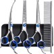 Gimars 4CR Dog Scissors Set Professional 6-in-1 Dog Scissors Grooming Scissors with Bullet Tip, Wear-Proof Titanium-Coated Fur Scissors for Dogs for Cats and Other Animals Gimars 4CR Dog Scissors Set Professional 6-in-1 Dog Scissors Grooming Scissors with Bullet Tip, Wear-Proof Titanium-Coated Fur Scissors for Dogs for Cats and Other Animals