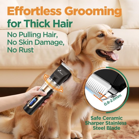 Gimars 6-in-1 Dog Clipper with Professional Scissors Set, 7000 rpm Quiet Dog Clippers, Rechargeable Wireless Dog Hair Trimmer, Pet Hair Trimmer, Dog Shaver for Thick Fur Gimars 6-in-1 Dog Clipper with Professional Scissors Set, 7000 rpm Quiet Dog Clippers, Rechargeable Wireless Dog Hair Trimmer, Pet Hair Trimmer, Dog Shaver for Thick Fur