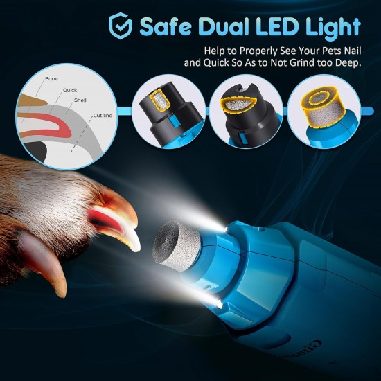 Gimars Dog Claw Grinder 6 Speeds Dog Claw Cutter with Dual LED Light, Pet Claw Grinder with USB Rechargeable, Dog Claw File with 3 Ports for Dogs Gimars Dog Claw Grinder 6 Speeds Dog Claw Cutter with Dual LED Light, Pet Claw Grinder with USB Rechargeable, Dog Claw File with 3 Ports for Dogs