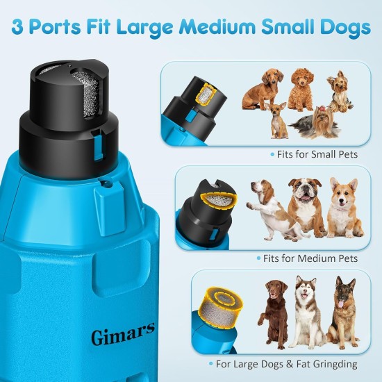 Gimars Dog Claw Grinder 6 Speeds Dog Claw Cutter with Dual LED Light, Pet Claw Grinder with USB Rechargeable, Dog Claw File with 3 Ports for Dogs Gimars Dog Claw Grinder 6 Speeds Dog Claw Cutter with Dual LED Light, Pet Claw Grinder with USB Rechargeable, Dog Claw File with 3 Ports for Dogs