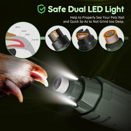 Gimars Dog Claw Grinder 6 Speeds Dog Claw Cutter with Dual LED Light, Pet Claw Grinder with USB Rechargeable, Dog Claw File with 3 Ports for Dogs Gimars Dog Claw Grinder 6 Speeds Dog Claw Cutter with Dual LED Light, Pet Claw Grinder with USB Rechargeable, Dog Claw File with 3 Ports for Dogs