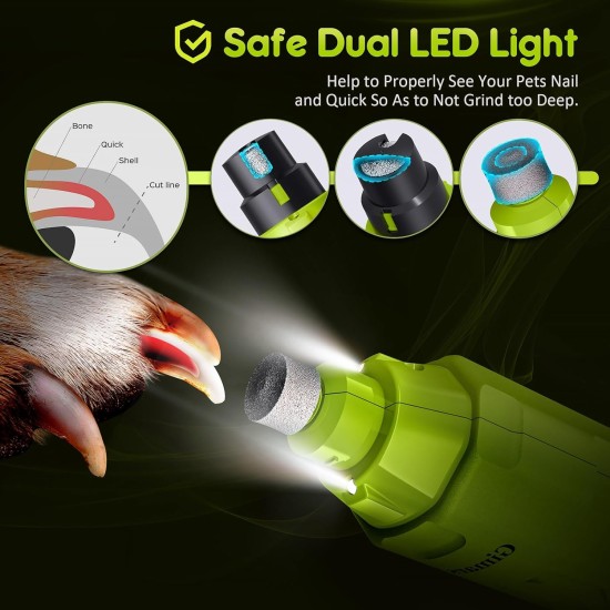 Gimars Dog Claw Grinder 6 Speeds Dog Claw Cutter with Dual LED Light, Pet Claw Grinder with USB Rechargeable, Dog Claw File with 3 Ports for Dogs Gimars Dog Claw Grinder 6 Speeds Dog Claw Cutter with Dual LED Light, Pet Claw Grinder with USB Rechargeable, Dog Claw File with 3 Ports for Dogs