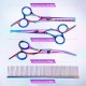 Gimars Professional Dog Grooming Scissors Set 4CR with Round Safety Tip, 5 in 1 Heavy Duty Titanium Coated Scissors and Curved and Straight Scissors Gimars Professional Dog Grooming Scissors Set 4CR with Round Safety Tip, 5 in 1 Heavy Duty Titanium Coated Scissors and Curved and Straight Scissors