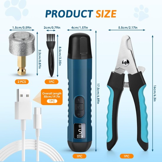 GlasFlength Claw Grinder and Claw Scissors for Dogs, 5-Speed Claw Cutter for Dogs with 2 LED Light Claw Grinder Dog Claws Cutter for Large Medium Small Dogs and Cats GlasFlength Claw Grinder and Claw Scissors for Dogs, 5-Speed Claw Cutter for Dogs with 2 LED Light Claw Grinder Dog Claws Cutter for Large Medium Small Dogs and Cats