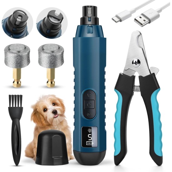 GlasFlength Claw Grinder and Claw Scissors for Dogs, 5-Speed Claw Cutter for Dogs with 2 LED Light Claw Grinder Dog Claws Cutter for Large Medium Small Dogs and Cats GlasFlength Claw Grinder and Claw Scissors for Dogs, 5-Speed Claw Cutter for Dogs with 2 LED Light Claw Grinder Dog Claws Cutter for Large Medium Small Dogs and Cats