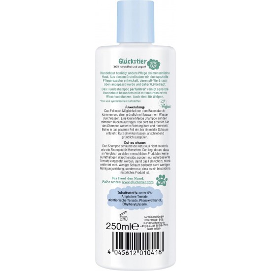 Glückstier Dog Shampoo, 250 ml, Replenishing Shampoo for All Dog Breeds, For Shiny, Easy-to-Comb Coat, Adapted pH Value, 100% Vegan & Cruelty Free Glückstier Dog Shampoo, 250 ml, Replenishing Shampoo for All Dog Breeds, For Shiny, Easy-to-Comb Coat, Adapted pH Value, 100% Vegan & Cruelty Free