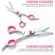 GoldOars Dog Scissors 6 in 1 Curved Dog Scissors Set Professional Stainless Steel Thinning Scissors for Cats - with 7.5 Inch Scissors Thinning Scissors, Curved Scissors, Grooming Comb