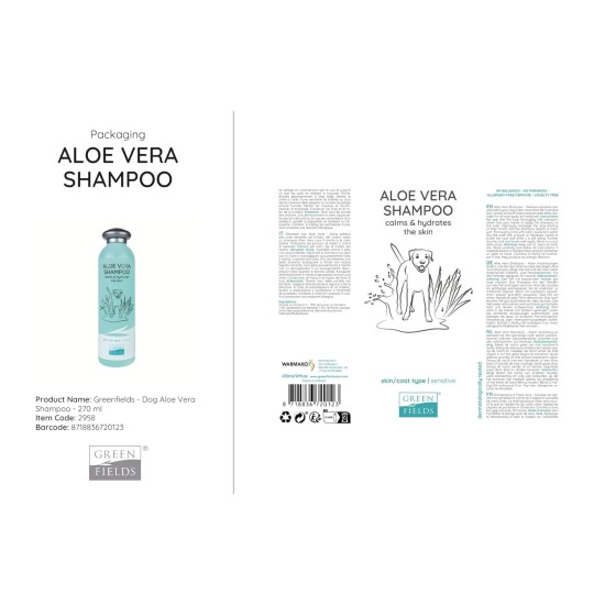 Greenfields Dog Aloe Vera Shampoo 250ml Greenfields Dog Aloe Vera Shampoo 250ml