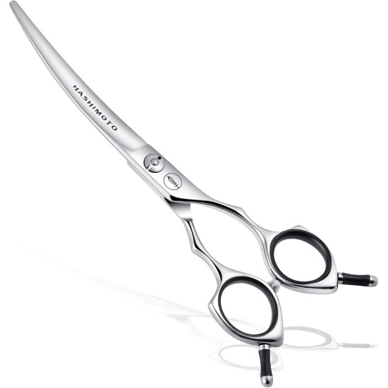 HASHIMOTO Dog Grooming Scissors, Curved Scissors for Dog Grooming, 6.5 Inch, 30 Degree Curved Blade, Lightweight Pet Scissors for Trimming Face and Paws HASHIMOTO Dog Grooming Scissors, Curved Scissors for Dog Grooming, 6.5 Inch, 30 Degree Curved Blade, Lightweight Pet Scissors for Trimming Face and Paws