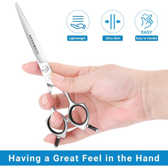 HASHIMOTO Dog Grooming Scissors, Curved Scissors for Dog Grooming, 6.5 Inch, 30 Degree Curved Blade, Lightweight Pet Scissors for Trimming Face and Paws HASHIMOTO Dog Grooming Scissors, Curved Scissors for Dog Grooming, 6.5 Inch, 30 Degree Curved Blade, Lightweight Pet Scissors for Trimming Face and Paws
