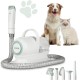 H.Koenig Dog Hair Vacuum Cleaner PAW400 Dog Cat Clippers Grooming Vacuuming Cutting and Brushing 9 Accessories Removable 1 Litre Container 3 Suction Speeds White