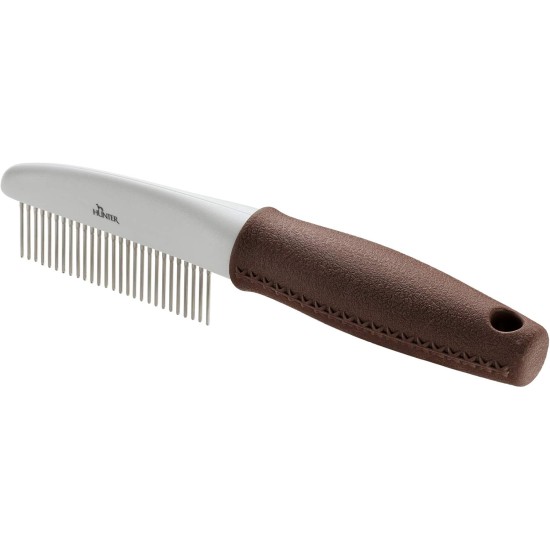 HUNTER SPA Grooming Comb with Rotating Tines for Top Coat and Undercoat 21 x 4 cm Grey/Brown