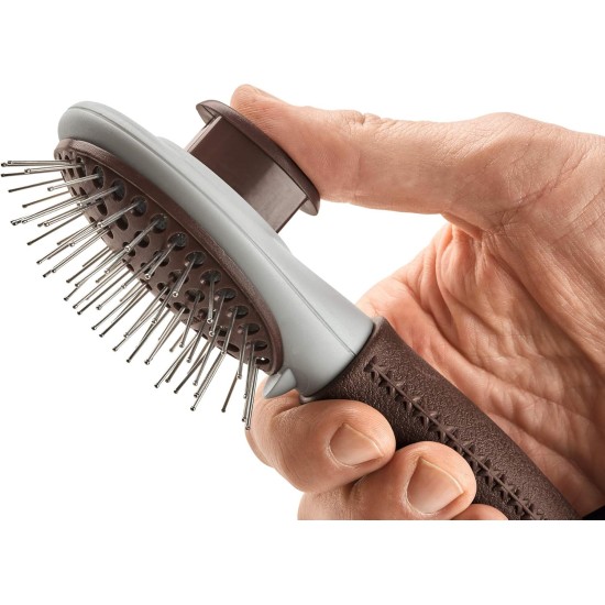HUNTER SPA Self-Cleaning Brush for Dogs 22.5 x 8.0 cm L Grey / Brown HUNTER SPA Self-Cleaning Brush for Dogs 22.5 x 8.0 cm L Grey / Brown