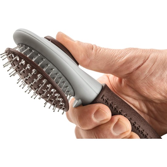 HUNTER SPA Self-Cleaning Brush for Dogs 22.5 x 8.0 cm L Grey / Brown HUNTER SPA Self-Cleaning Brush for Dogs 22.5 x 8.0 cm L Grey / Brown