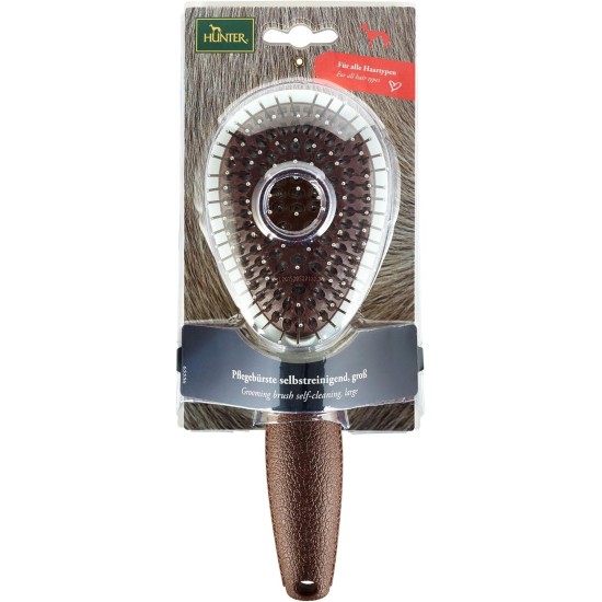 HUNTER SPA Self-Cleaning Brush for Dogs 22.5 x 8.0 cm L Grey / Brown HUNTER SPA Self-Cleaning Brush for Dogs 22.5 x 8.0 cm L Grey / Brown