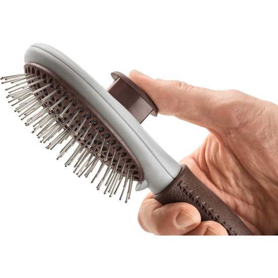 HUNTER SPA Self-Cleaning Brush for Dogs 22.5 x 8.0 cm L Grey / Brown HUNTER SPA Self-Cleaning Brush for Dogs 22.5 x 8.0 cm L Grey / Brown