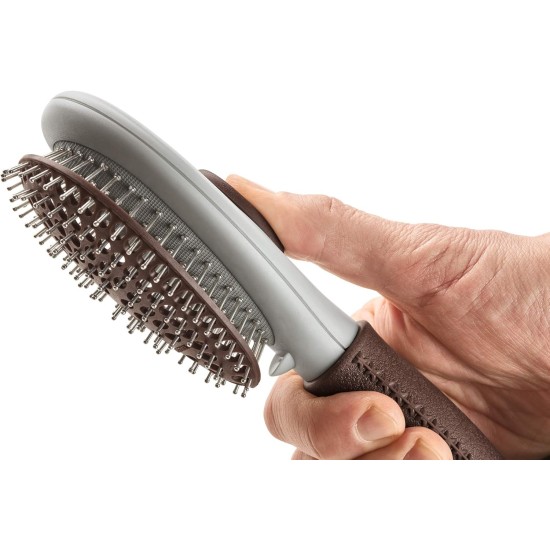 HUNTER SPA Self-Cleaning Brush for Dogs 22.5 x 8.0 cm L Grey / Brown HUNTER SPA Self-Cleaning Brush for Dogs 22.5 x 8.0 cm L Grey / Brown