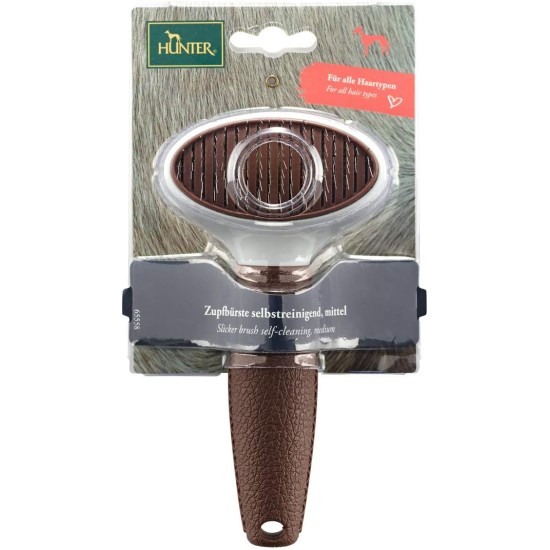 HUNTER SPA Self-Cleaning Slicker Brush for Dogs and Cats, 16.5 x 7.0 cm, S HUNTER SPA Self-Cleaning Slicker Brush for Dogs and Cats, 16.5 x 7.0 cm, S