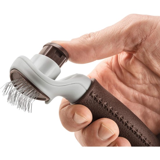 HUNTER SPA Slicker Brush Self-Cleaning for Dogs 17.0 x 9.0 cm M Grey / Brown HUNTER SPA Slicker Brush Self-Cleaning for Dogs 17.0 x 9.0 cm M Grey / Brown