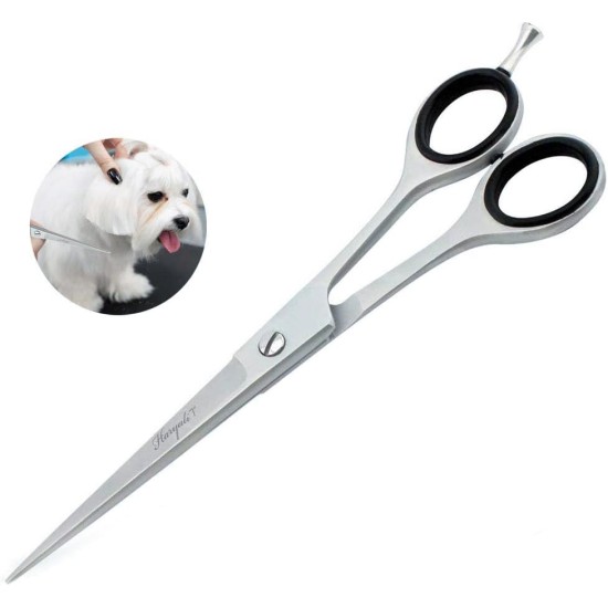 Haryali London Straight Dog Grooming Scissors 7 Inch Precision Stainless Steel Tools for Cats, Pet Hair, Trimming and Grooming Haryali London Straight Dog Grooming Scissors 7 Inch Precision Stainless Steel Tools for Cats, Pet Hair, Trimming and Grooming