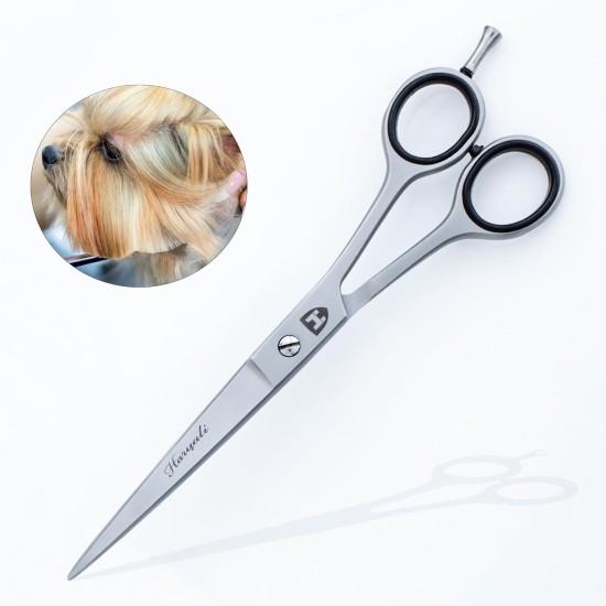 Haryali London Straight Dog Grooming Scissors 7 Inch Precision Stainless Steel Tools for Cats, Pet Hair, Trimming and Grooming Haryali London Straight Dog Grooming Scissors 7 Inch Precision Stainless Steel Tools for Cats, Pet Hair, Trimming and Grooming