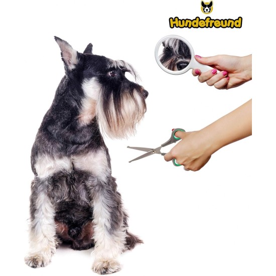 Hundefreund Dog Scissors Set with Thinning Scissors for Grooming | Stainless Steel Scissors with Rounded Tip for Dog Grooming Hundefreund Dog Scissors Set with Thinning Scissors for Grooming | Stainless Steel Scissors with Rounded Tip for Dog Grooming