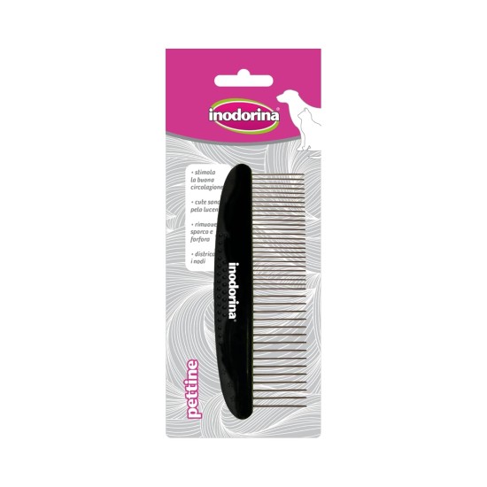 Inodorina, Dog Cat Comb with Wide and Narrow Teeth - Ideal for Removing Knots and Removing Excess Hair and Polishing Hair Quickly and Safely Inodorina, Dog Cat Comb with Wide and Narrow Teeth - Ideal for Removing Knots and Removing Excess Hair and Polishing Hair Quickly and Safely