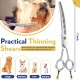JASON 7.5 Inch Curved Thinning Scissors for Dogs 43 Teeth Professional Downward Curved Dog Scissors Made of Japanese 440C Stainless Steel Fur Scissors with Symmetrical Handle JASON 7.5 Inch Curved Thinning Scissors for Dogs 43 Teeth Professional Downward Curved Dog Scissors Made of Japanese 440C Stainless Steel Fur Scissors with Symmetrical Handle
